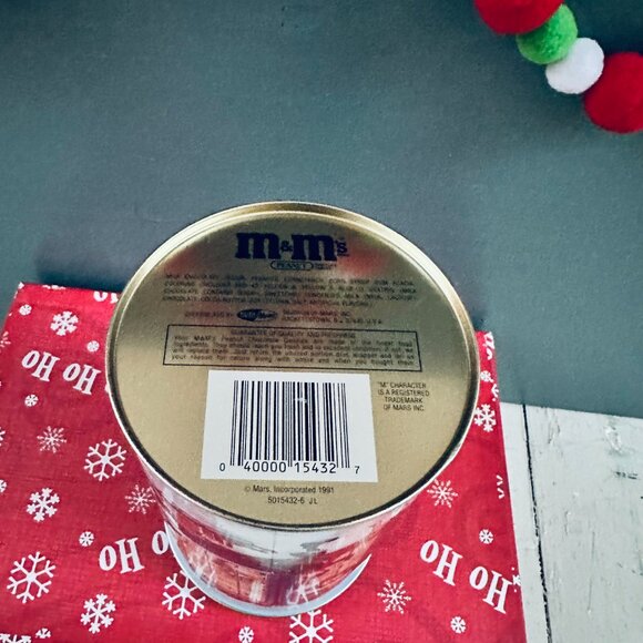 Vintage 90s M&Ms Santa Candy Tin Christmas Tin Cookie Tin Vintage Xmas M&Ms Tin - Picture 7 of 8
